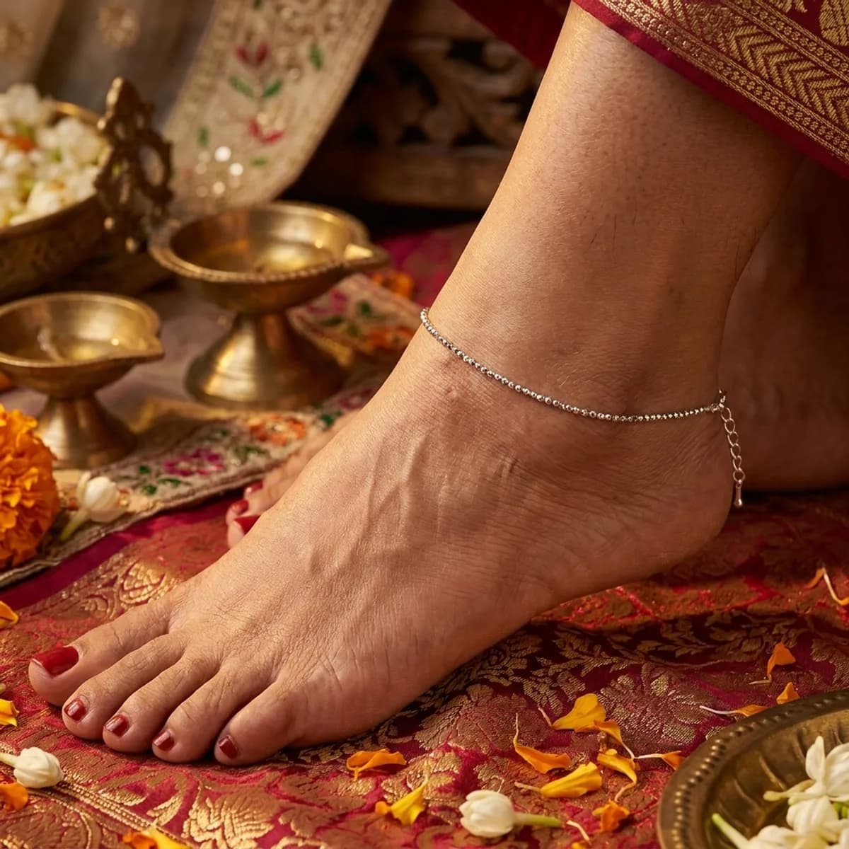 Pyrite Golden Prosperity Anklet — photo 3