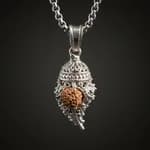 Silver Plated 5 Mukhi Rudraksh Shankh Mala thumbnail 6