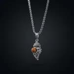 Silver Plated 5 Mukhi Rudraksh Shankh Mala thumbnail 1