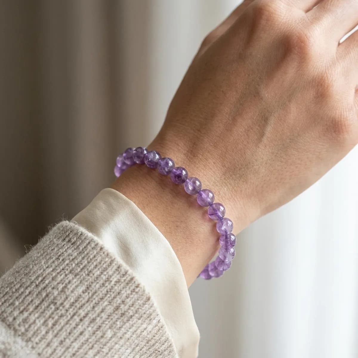 Natural Amethyst Wisdom Bracelet — photo 3